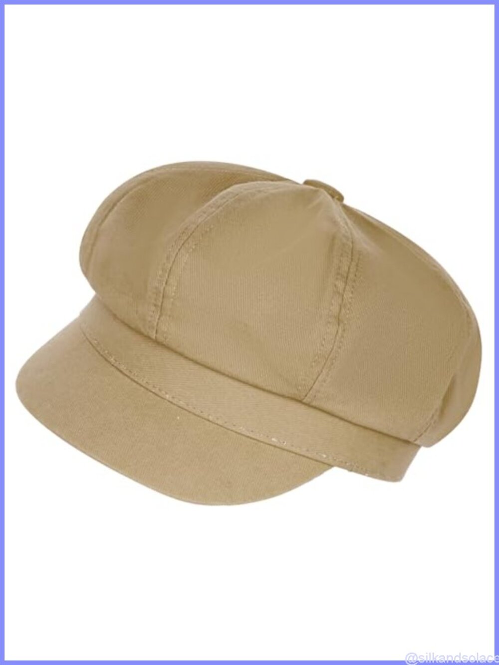 Womens Newsboy Cap 8-Panel Cotton Cabbie Hat Adjustable Vintage Baker Hat